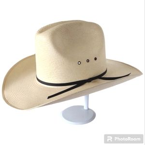 STETSON Cowboy Western Straw 4X Hat 703 Natural Tan Cream Size 7-1/4 Lon…